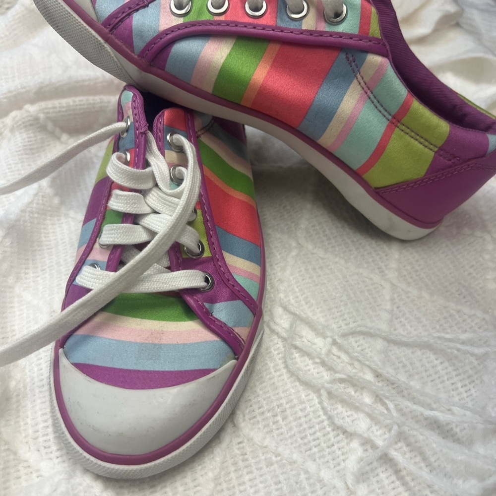 Coach Purple and Green Casual Sneakers - Picture 3 of 4